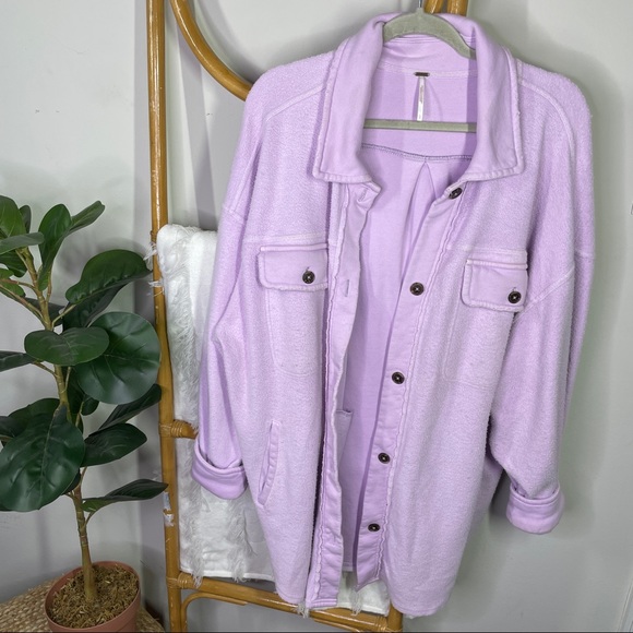 Free People Ruby Jacket Purple Shacket sz L - Picture 4 of 6